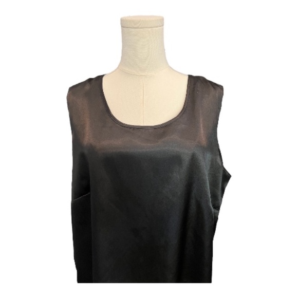 โจ EUC NOTATIONS Black Silky Basic Tank Top | Womenโs Sz 1X - Picture 2 of 7